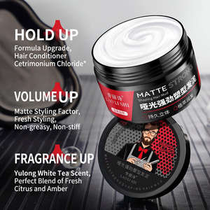 Cire coiffante solide mate à tenue forte et non grasse pour hommes, gel coiffant longue durée pour des boucles brillantes et des franges volumineuses - Product Image 2