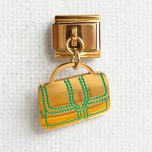 Italian Yiwu Module Charm Bracelet Gold Box Bag Stainless Steel Pendant DIY Unisex Gift Electroplated Main Stone None - Product Image 1