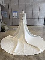 Robe de mariée sirène grande taille 2-en-1 avec traîne détachable et strass, Robe de mariée de luxe personnalisée