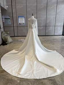 Abito da Sposa a Sirena Taglie Forti con Strass 2 in 1 con Strascico Staccabile Abito da Sposa a Sirena con Strass Abito di Lusso - Product Image 6