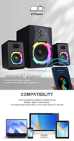 Shinedee-Shinedee 2.1 haut-parleur stéréo Surround Subwoofer BT5.3 RGB étanche HomeTheater Audio ordinateur haut-parleur de jeu