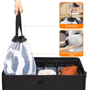 Lớn giặt giỏ với nắp, 160L freestanding 3-phần giặt giỏ với có thể tháo rời túi giặt Hamper - Product Image 4