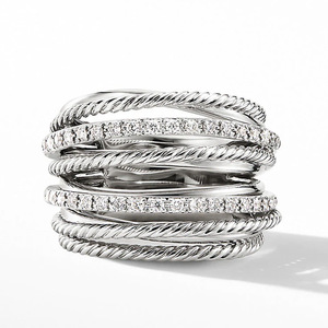 Bague à motif croisé simple pour femme - Product Image 1