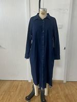 Robe longue en jean grande taille de qualité supérieure pour femme, style vintage décontracté, col rabattu, manches bouffantes, écologique, collection automne
