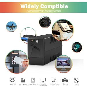 Système UPS (450VA/650VA/800VA/1000VA) | 6-8 prises, AVR, protection contre les surtensions | Sauvegarde silencieuse <span class=keywords><strong>PC</strong></span>/WiFi | Alerte d'état <span class=keywords><strong>de</strong></span> la <span class=keywords><strong>batterie</strong></span> - Product Image 5
