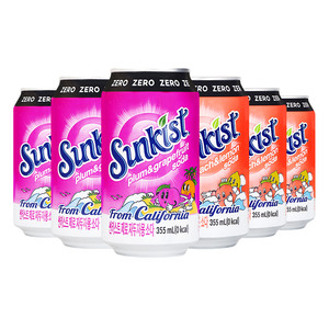 Bebida Carbonatada Baja en Grasa de la Marca <span class=keywords><strong>Sunkist</strong></span> Importada de Corea del Sur, 355 ml, Sabores Frutales: Durazno, Limón, Ciruela, Pomelo - Product Image 1
