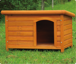 Perrera de madera sólida para exteriores con diseño de perro talla S/M/L - Product Image 1