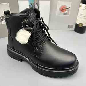 Nouvelles Bottes d'Hiver 2026 pour Hommes en Cuir Véritable Doublées Polaire, Bottes Chaudes Rehaussantes Style Britannique, Bottes de Neige - Product Image 3