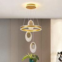 Lustre moderne de luxe en or à LED multi-têtes, ambiance extravagante, forme longue créative, couleur réglable