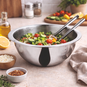 Bol doseur léger en acier inoxydable de qualité supérieure, 26 cm, antiadhésif, compatible lave-vaisselle, pour la préparation et le mélange en cuisine professionnelle - Product Image 4