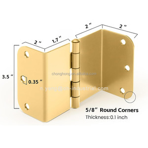 Charnières de <span class=keywords><strong>porte</strong></span> dorées de 3,5 pouces, charnières de <span class=keywords><strong>porte</strong></span> extensibles, charnières de <span class=keywords><strong>porte</strong></span> robustes à mortaise complète avec coin arrondi de 5/8'' - Product Image 2