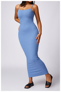 Abito da festa Casual da donna personalizzabile di alta qualità traspirante a asciugatura rapida stretto con scollatura senza spalline - Product Image 6