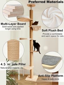 Árbol rascador de madera para gatos al por mayor, estructura de escalada interior de madera para gatos - Product Image 2