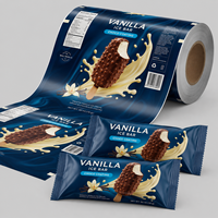 Sacs à sucettes glacées imprimés sur mesure, film en rouleau, formage, remplissage, scellage, sachet laminé PET PE pour machine de remplissage automatique de liquides 100g
