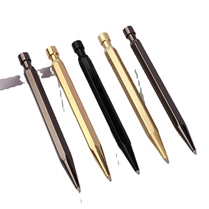 Vintage Style Gunmetal Bronze Antique Brass Hexagonal Clicked Metal 1.0mm Logo <b>Ballpoint</b> <b>Pen</b> for Hotel Office Business - Product Image 1