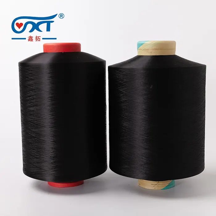 100%Polyester DTY 50D/24F Raw black 100D/150D polyester yarn
