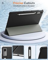 Étui pour tablette MoKo Triple Folding Cover Stable Slim Case Premium PU Leather Portable Trifold Case Fit for Lenovo Tab P12 12.7 Inch 2023