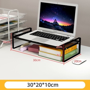 2-Tier Metal Computer <strong>Desk</strong> Organizer with Monitor Riser and Pen Holder Drawer Workspace Storage Accessories - Product Image 6