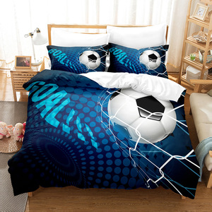 Customized logo 3D <strong>Football</strong> Printed Duvet Cover Set with 100% Polyester Fiber 400TC Student Duvet Cover - Product Image 6