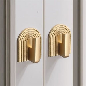 Golden Zinc Alloy Modern Minimalist High-End Light Luxury French Cabinet Door <b>Handle</b> Pair for Wardrobe Dresser <b>Drawer</b> Shoe - Product Image 3