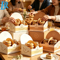 Boîte de présentation en carton alimentaire personnalisée pour boulangerie, boîte à bagels, boîte à pâtisserie, boîte à bretzels, sacs à sandwichs pour la présentation de biscuits