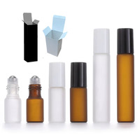 Logo du client givré 3ml rouleau sur bouteille d'huile de parfum 10ml avec boîte mat 5ml bouteille de parfum d'huile pour les lèvres rouleau sur/rouleau emballage