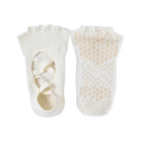 Chaussettes de cheville à bout ouvert avec laçage personnalisé de haute qualité Chaussettes de yoga antidérapantes Chaussettes de yoga Pilates