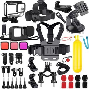 Étui en silicone étanche populaire, support de vélo à ventouse, kit d'accessoires de voyage, <span class=keywords><strong>sac</strong></span> pour GoPro Hero 13 12 11 10 9, noir - Product Image 1