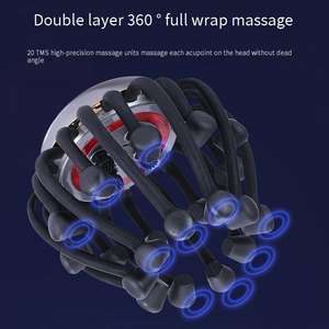 Máquina automática do massageador da cabeça Massagem profunda vibratória Massageador cabeça do polvo ABS + Silicone 2000mAh Bateria Infravermelho - Product Image 4