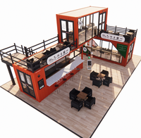 Conteneur imperméable à deux étages de 20 pieds, restaurant, bar, café, kiosque, stand, utilisation de bâtiments préfabriqués en acier, gymnase