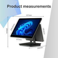 Systèmes de point de vente, terminal de point de vente à double écran de 15,6 pouces, écran tactile en aluminium ultra fin, système de caisse enregistreuse pour supermarché, restaurant