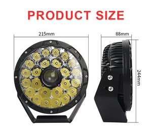 Nuevos Focos LED de 12V 24V IP67 de <span class=keywords><strong>9</strong></span> Pulgadas y 140W, Luz de Trabajo LED Redonda Blanca y Amarilla, Luz de Conducción Todoterreno, Reflectores 4D - Product Image 4