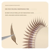 ANNAFRIS Brown Comic Spire Lashes Extensions Automatic Flowering Premade Fans Natural Soft Anime Effect Bulu Mata Palsu FEATHER