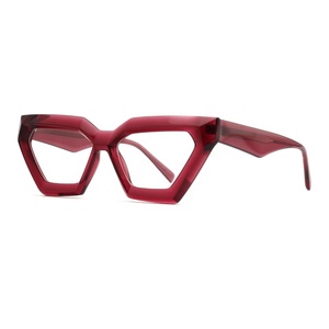 Vendita calda Fashion Design donne spesse Trendy Cat Eye Bevel Light acetato montatura per occhiali ottici - Product Image 5