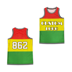 Maillot de basket-ball unisexe personnalisé à séchage rapide, col rond, respirant, 100% polyester, vêtements de sport, imprimé en couleur, transfert par sublimation - Product Image 1