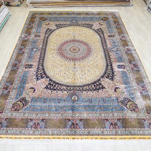 YILONG — tapis Antique en soie Qum, accessoire de 10x14 pouces, tapisserie orientale nouée à la main - Product Image 2