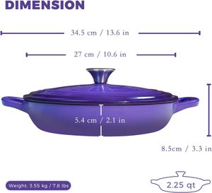 Cocotte en fonte émaillée, compatible induction et <span class=keywords><strong>four</strong></span>, pour cuisson du pain, soupes et plats préparés en une seule cuisson - Product Image 2