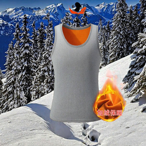 Top invernale in pile termico da <span class=keywords><strong>uomo</strong></span> con biancheria intima senza maniche <span class=keywords><strong>canottiere</strong></span> attive senza traccia, con gilet inferiore aderente - Product Image 3
