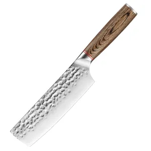 سكين ناكيري 7 بوصة بمقبض باكاوود سكين مطبخ ياباني سكين طاهي من الفولاذ عالي الكربون