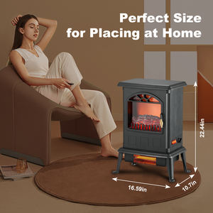 <span class=keywords><strong>Chimenea</strong></span> Eléctrica con Efecto de Llama 3D Realista, Calefactor de Espacio Interior para Sala de Estar, Estufa Manual con Patas - Product Image 2