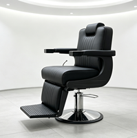 Fauteuil de barbier hydraulique inclinable de style rétro classique, pivotant, pour hommes, équipement de salon de coiffure