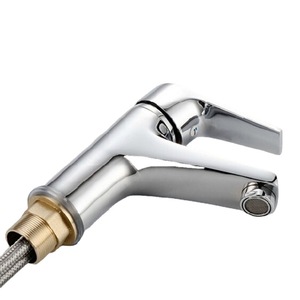 Grifo monomando cromado para lavabo, de montaje en encimera, con válvula de cerámica, mezclador de un solo orificio para lavabo - Product Image 5