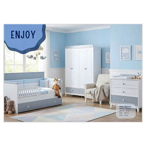 Magnifique ensemble de meubles de chambre d'enfant au design esthétique simple et élégant, créant un environnement sûr pour la chambre de bébé. - Product Image 1