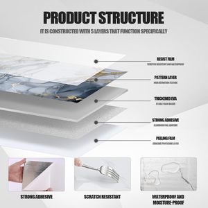 Adesivi Murali Impermeabili <span class=keywords><strong>in</strong></span> <span class=keywords><strong>PVC</strong></span> Stile Marmo Moderno, Antiscivolo, Produzione Diretta, <span class=keywords><strong>Piastrelle</strong></span> <span class=keywords><strong>per</strong></span> Sala da Pranzo, Camera da Letto, Soggiorno, Appartamento - Product Image 4