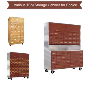 Armoire de stockage de médicaments de phytothérapie chinoise en acier inoxydable de style traditionnel avec roues pour les cliniques hospitalières et les pharmacies - Product Image 4
