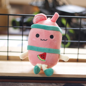 Ruunjoy พวงกุญแจตุ๊กตาฟองนมหน้าผลไม้นุ่มมากของขวัญ<span class=keywords><strong>หวาน</strong></span>ของขวัญฟองชา Boba - Product Image 4