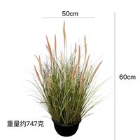 Herbe artificielle en forme de queue de chien, roseau, herbe à aiguilles dorées, plante bonsai, décoration de sol pour vitrine intérieure, plante en pot