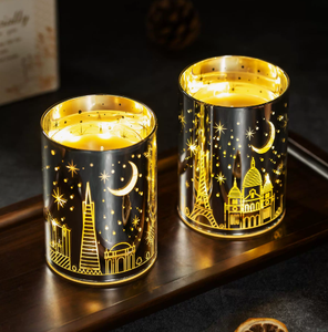 Elegante Vela Aromática de Cera de Soya Hecha a Mano con Pantalla LED en Frasco de Piedra con Forma de Cilindro para Ocasiones Especiales - Product Image 6