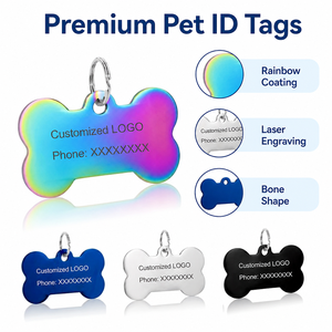 Targhetta Identificativa per Animali Domestici OEM in Acciaio Inossidabile Incisa al Laser con Nome e Telefono per Cani e Gatti, Collare Iridiscente con Logo Personalizzato, Antismarrimento, in Metallo, Campione Gratuito - Product Image 4