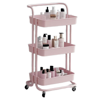 Chariot de beauté à 3 niveaux pour salon de coiffure, pédicure, spa, manucure, chariot de beauté doré avec roues verrouillables